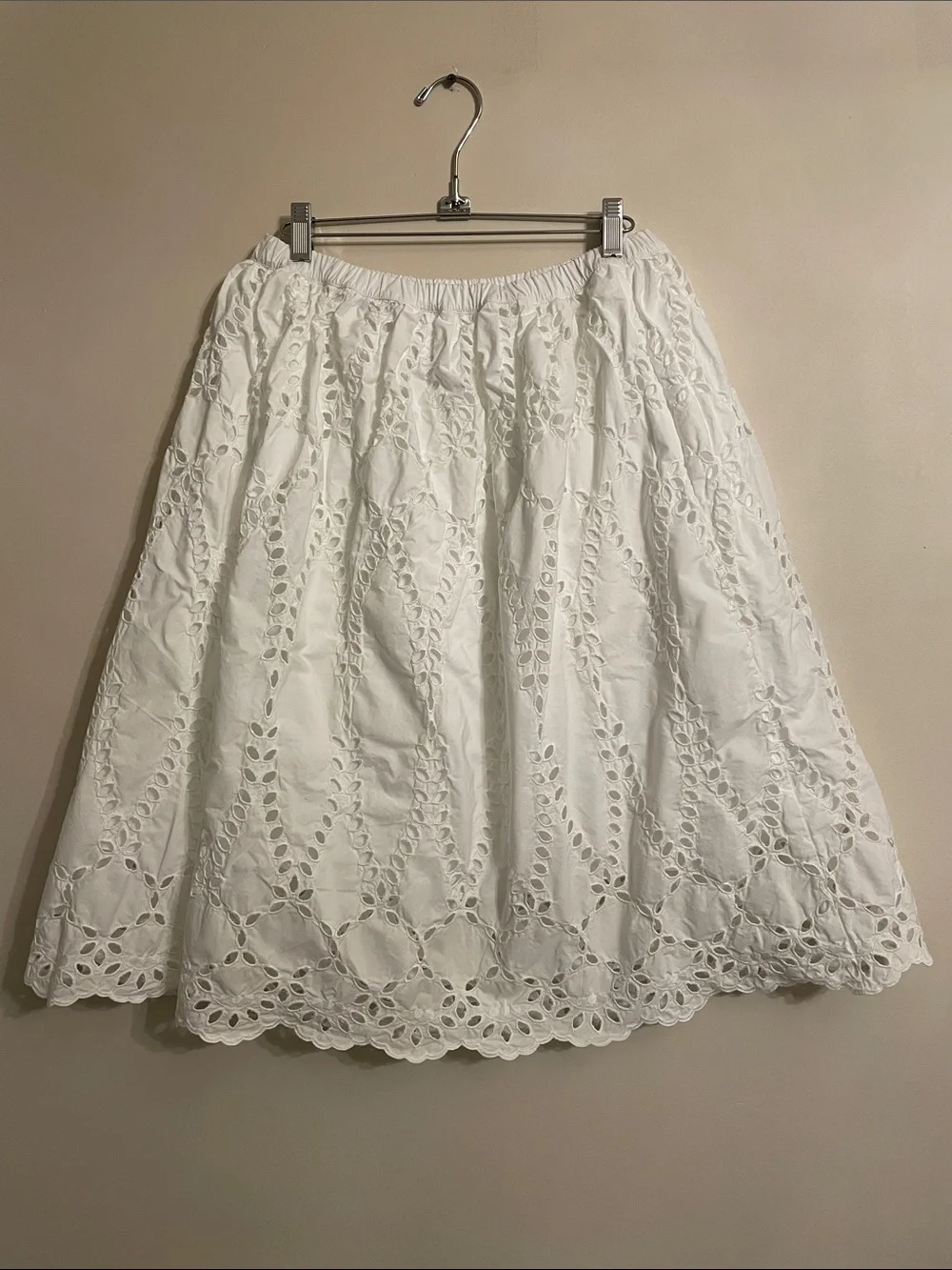 Frank & Eileen White Eyelet Midi Skirt - Picture 3 of 9